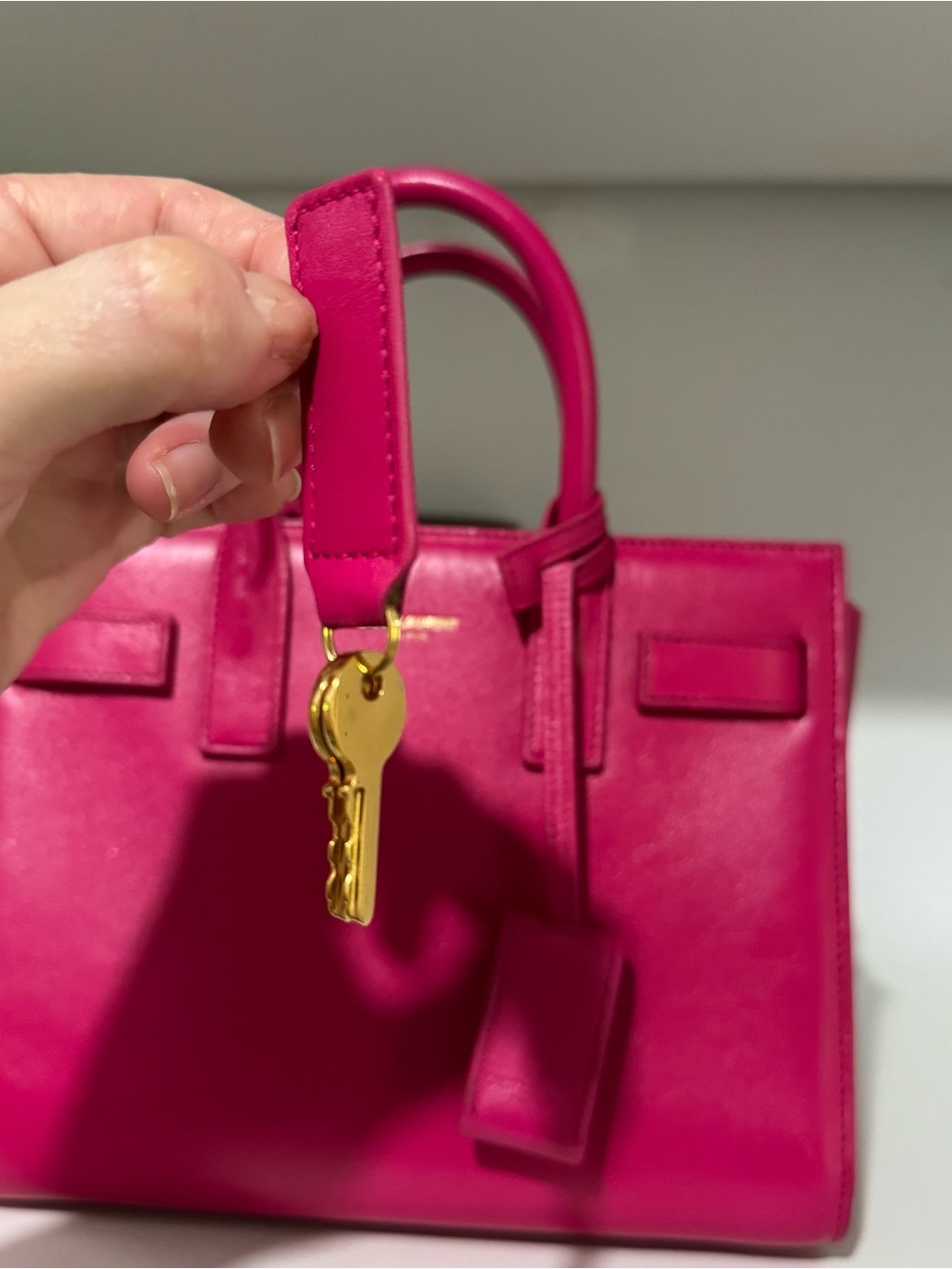 Saint Laurent Leather sac de jour pink - Picture 10 of 12